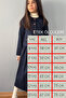 Girl's Navy Blue Cotton Gabardine Jacket and Drawstring Midi Skirt Set - 5