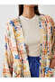 Nevavm Shawl Collar Patterned Oversize Women's Kimono with a Difference - 3