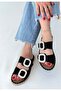 Hertas black nubuck buckle slippers - 4