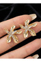 Lotus Flower Form Women's Steel Earrings Modern Stylish Earrings - 2