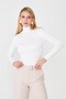 Women's Ultra Soft Turtleneck Long Sleeve Blouse White - 6