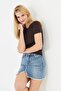 Ultra Soft Round Neck Short Sleeve Blouse Brown - 6