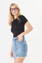 Women's Ultra Soft Round Neck Short Sleeve Blouse Black - 4