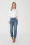 Women's Ultra Soft Round Neck Long Sleeve Blouse White - 5