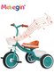 Kids Tricycles with Music and Light, Pedal Balance Bike with 3 Silence Wheels, Storage Basket and Pe