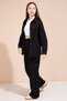 Girl's Gabardine Suit with Black Heart Embroidered Shirt and Wide-Legged Trousers 23551 - 4