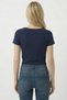 Women's T-Shirt U-Neck Slim Fit Cotton Thick Textured - 4