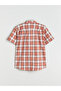 Regular Fit Short Sleeve Plaid Poplin Men's Shirt - 6