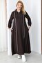 Plus Size Striped Detail Polo Neck Dress