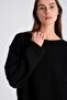 Black Boat Neck Oversize Sweatshirt - 4