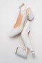 Apri̇ Genuine Leather White Skin Women's Heeled Shoes - 5