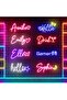 لافتة نيون مخصصة بالاسم مقاس 14-20 بوصة مع قاعدة أكريليك 6 مم، إضاءة LED شخصية للجدار لغرفة النوم والسكن الجامعي - 4