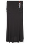 Women's Nazan Crepe Side-Piped Lined Elastic Navy Blue Skirt - 4