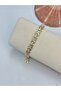 Zircon Stone Detailed Geometric Bracelet (Steel)