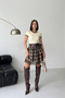 Belted Ruffled Lace Mini Skirt