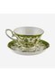 Flower Garden Green Porcelain Leather Set of Bag Coffee Cups 90 ml - 7