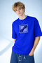Men's Abstract Fluid Line Design Crew Neck Cobalt Blue T-Shirt - 2