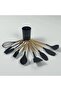 9 Piece Bamboo Handle Silicone Serving Utensil Set with Color Options Spoon Heat Resistant Non-Scratch - 2