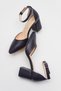 Lexy Genuine Leather Navy Blue Skin Women's Heeled Shoes
