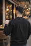 كارديجان أسود بأزرار للرجال - تصميم مريح - 3