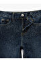 Cotton Stone Detailed Wide Leg Denim Trousers - 4