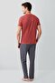 Men's 100% Cotton Short Sleeve Pajama Set – Striped Bottom with Pockets, Short Sleeve Top, Comfortable Fit - 4