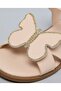 Girls Pink Appliqued Ankle Strap Flat Sandals - 6