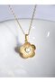 White Zircon Stone Flower Shaped Necklace