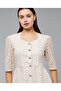 Embroidered Midi Dress with V-Neck and Short Sleeves - 5