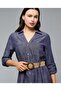 Woven Shirt Dress with Collar and Long Sleeves - 5