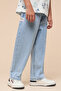 Washed Relaxed Fit Jeans with Button Closure - 3
