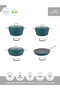 Clarissa 7 Pcs Granite Diamond Cookware Set (18/22Ten/26Kar/26Tv) Color: Water Green - 4