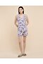 Women Lilac Printed Shorty Pyjama Set