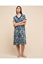 Paisley Patterned Nightdress with V-Neck and Short Sleeves