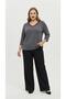 Women's Plus Size Lace Detailed V-Neck Three Quarter Sleeve Cotton Blouse 2029-26 - 3