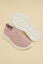 Girls Pink Textured Knitted Slip On Shoes - 3