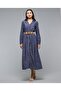 Woven Shirt Dress with Collar and Long Sleeves - 2
