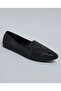 Women Black Crystal Embellished Loafers