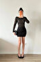 Women's Black Backless Lace Dress 1041-2767 - 3