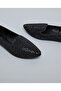 Women Black Crystal Embellished Loafers - 3