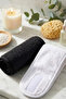 2-Piece Towel Hair Band Set 100% Cotton Adjustable Velcro Makeup and Spa Headband - Black, White Color - 2
