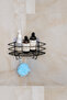 Black Adhesive Corner Shelf Organizer Shower Shampoo Holder Bathroom Shelf Stainless Metal - 2