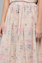 Girls Ivory Embroidered Skirt with Elastic Waist - 6