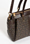 Lock Detailed, Gold Accessory, 4 Compartment Women's Shoulder Bag 2201 Coffee - 2