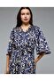 Patterned Maxi Dress with V-Neck and Flutter Sleeves - 5