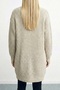 Women's Long Oversize Thick Knit - Soft Casual Knitwear Cardigan - with Pockets - Ecru - 7