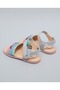 Girls Multi Appliqued Ankle Strap Flat Sandals - 4