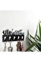 Metal Keychain Hanger Welcome Floral Model Black