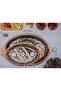 23x34 سم بيضاوي، مطرز، مقبض نحاسي سميك، عرض الشاي والقهوة، صينية تقديم - 5