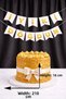 White Cardboard Happy Birthday Gold Written Banner Birthday Decorations Party Ornament - 2